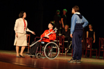 From left: Turid Stanghelle (mezzo-soprano) as Mark Wang's mother Shen Liping, Thomas Stanghelle (tenor) as Mark Wang and Kjetil Sta (baritone) as Ketil Moe